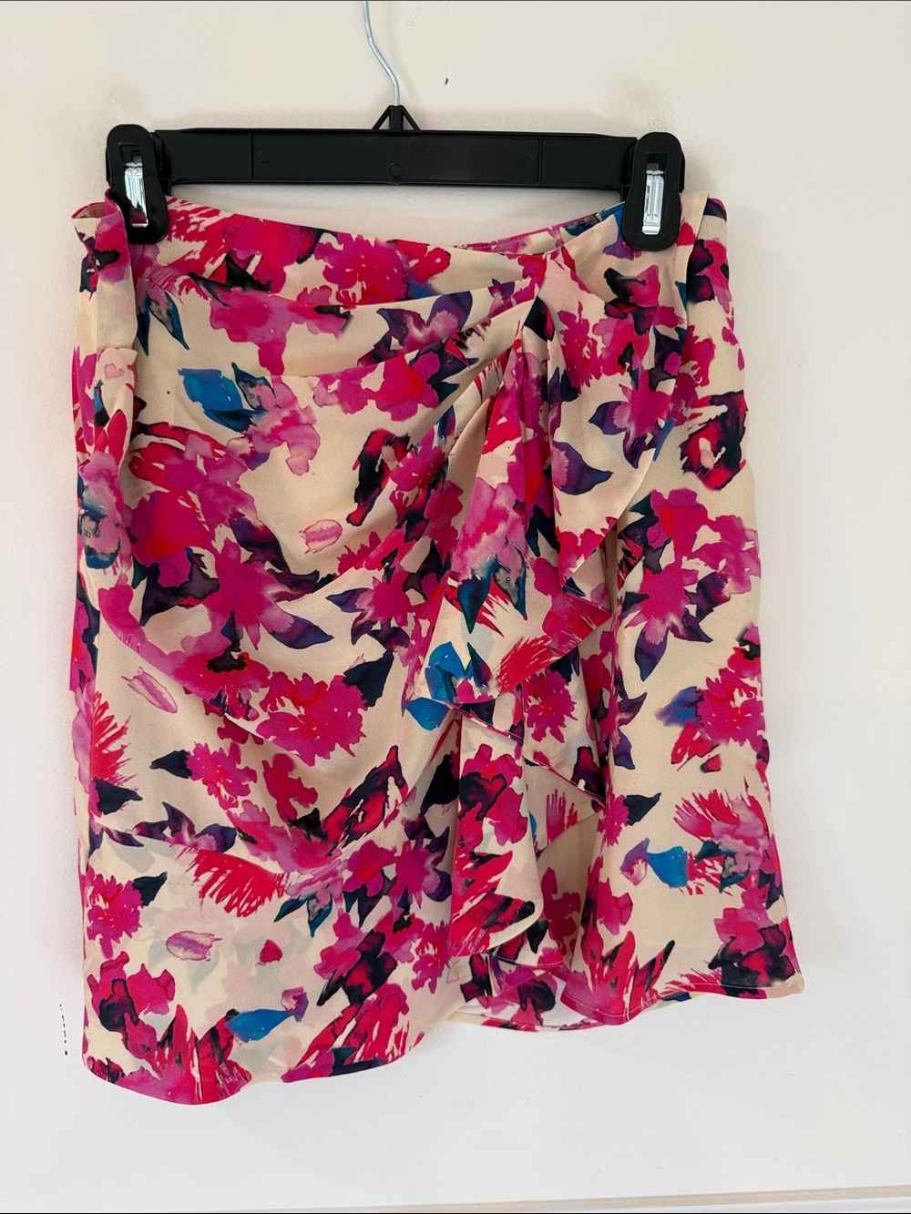 IRO Melissa Draped Floral-Print Silk-Crepe Mini Skirt